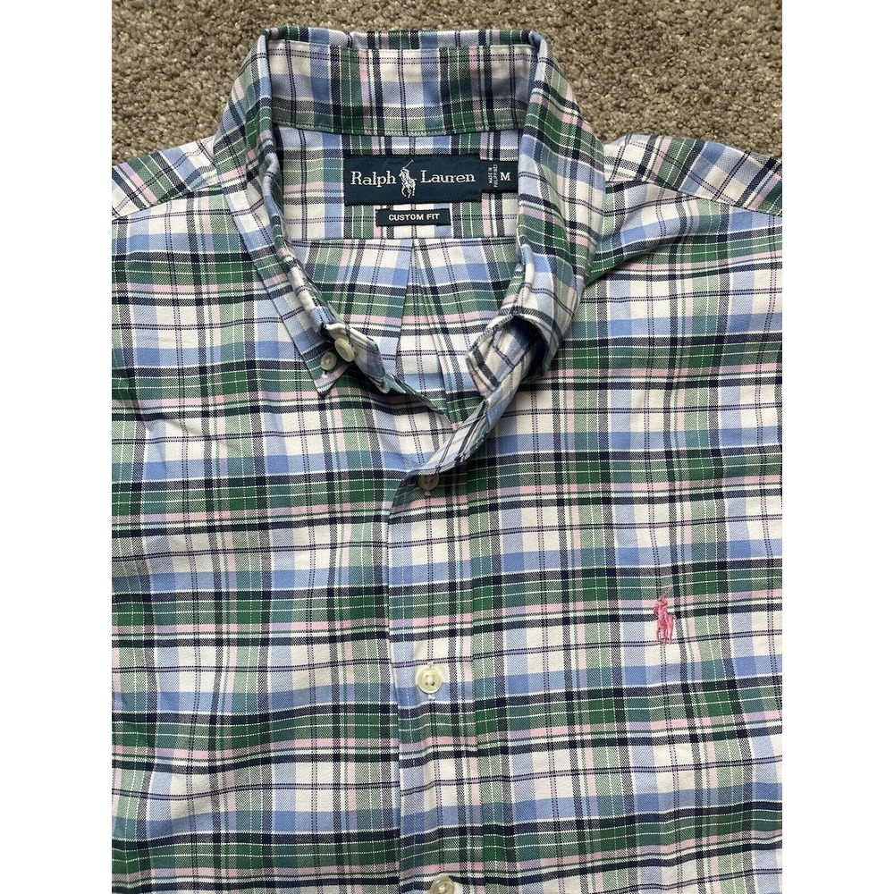 Polo Ralph‎ Lauren Men's Button Up Shirt Multicolor Plaid Medium/M Custom Fit